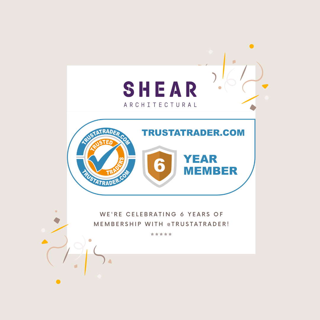 Image of architectural design plans representing Shear Architectural Design's six years of quality services as a TrustaTrader member.