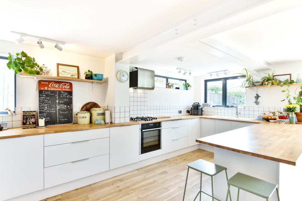 Newly revamped kitchen exuding classic elegance.